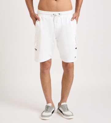 EDRIO Solid Men White Casual Shorts