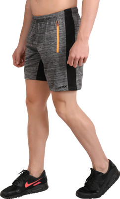 WMX Solid Men Grey Sports Shorts