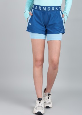 UNDER ARMOUR Solid Women Dark Blue Sports Shorts