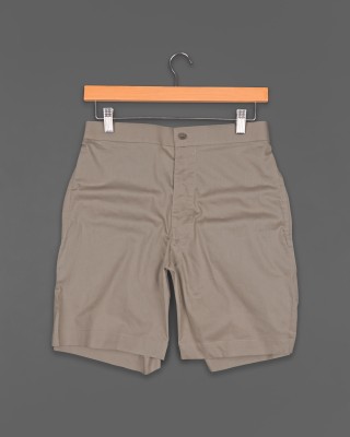 french crown Solid Men Brown Regular Shorts