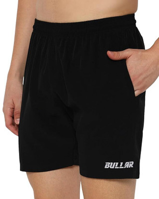 BULLAR Solid Men Black Basic Shorts