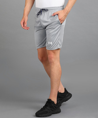 mank D Solid Men Grey Basic Shorts
