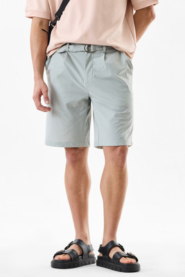 Snitch Solid Men Grey Casual Shorts