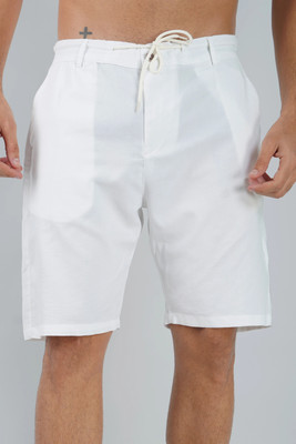 cvc Solid Men White Basic Shorts