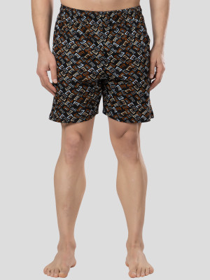 Zeffit Color Block Men Black Swim Shorts