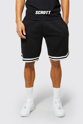 scrott fitness Self Design Men Black Basic Shorts