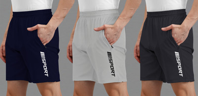 AVOLT Printed Men Blue, Grey, Dark Grey Casual Shorts