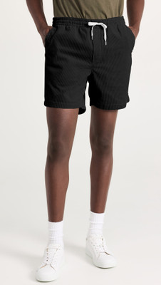 Rajovati Solid Men Black Casual Shorts