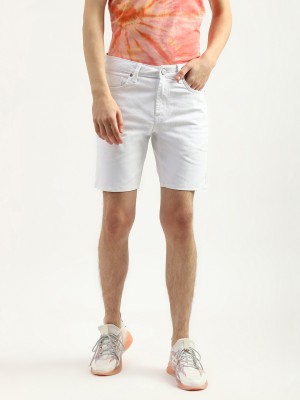 United Colors of Benetton Solid Men White Basic Shorts