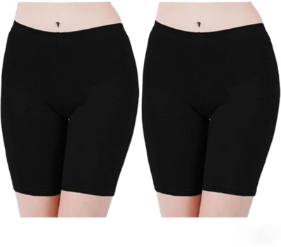 kayal fashion Solid Women Black Cycling Shorts