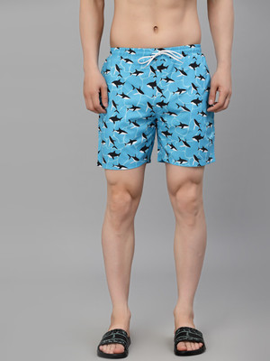 Style Quotient Printed Men Blue Swim Shorts