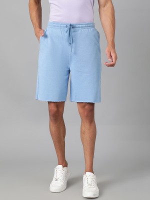 KOTTY Solid Men Blue Casual Shorts