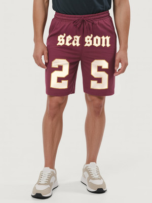 Fflirtygo Printed Men Maroon Regular Shorts