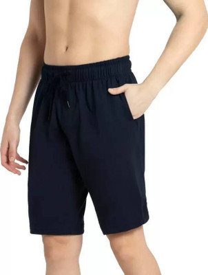 LARRY & EVA Solid Men Blue Basic Shorts