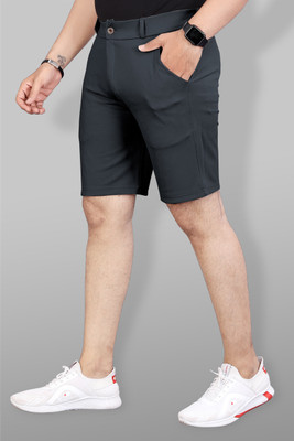 INDICLUB Solid Men Dark Grey Sports Shorts