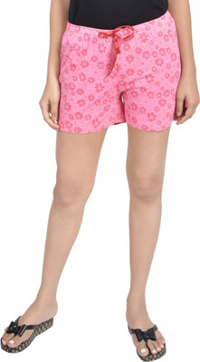 HouseOfCommon Floral Print Women Pink Regular Shorts