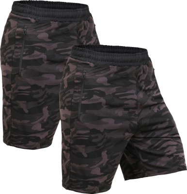 KYK Military Camouflage Men Grey Regular Shorts