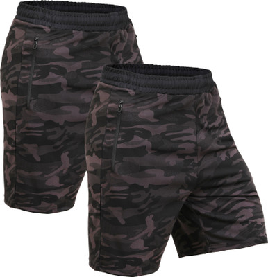 Kyk Military Camouflage Men Grey Regular Shorts
