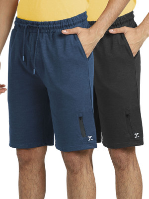 XYXX Solid Men Blue, Grey Regular Shorts