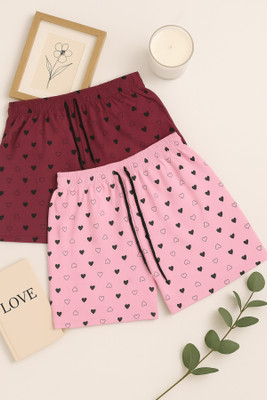 OINOZ Printed Women Multicolor Regular Shorts