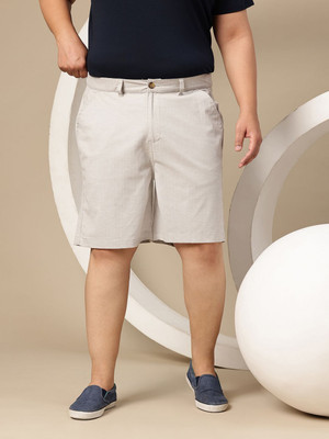 Sztori Self Design Men Grey Denim Shorts