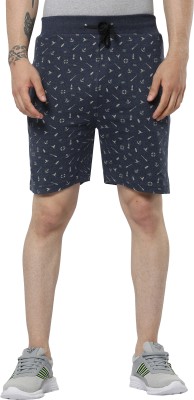 SURYA MAX Printed Men Dark Blue Casual Shorts