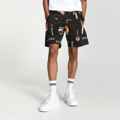 PUMA Color Block Men Reversible Black Basic Shorts