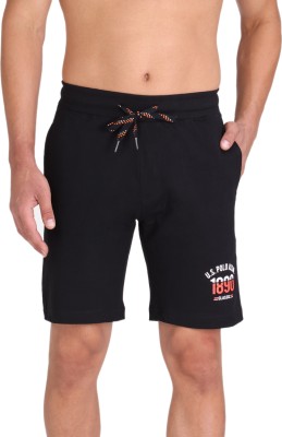 U.S. POLO ASSN. Solid Men Black Basic Shorts