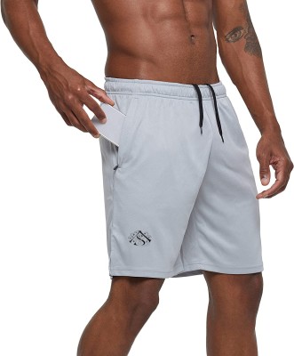 OORA Solid Men Grey Sports Shorts