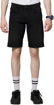 Celio Solid Men Black Casual Shorts