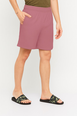 NACHU Solid Men Pink Regular Shorts