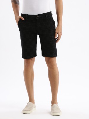 Showoff Printed Men Denim Black Denim Shorts