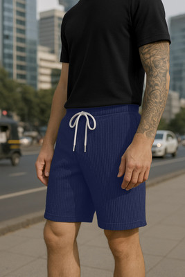 Vogaan Self Design Men Blue Casual Shorts