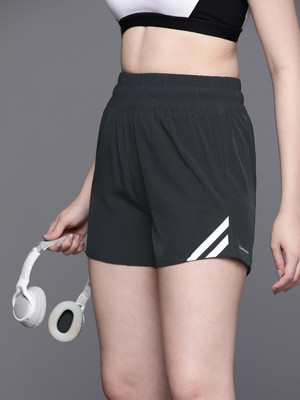 HRX by Hrithik Roshan Solid Women Black Basic Shorts