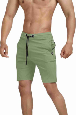 marvik Solid Men Green Casual Shorts