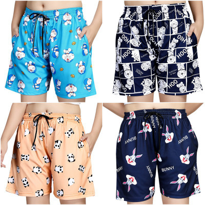 Exitro Floral Print, Printed Women Multicolor Night Shorts
