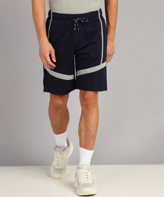 METRONAUT Men's Solid Regular Short Color Block Men Dark Blue Regular Shorts