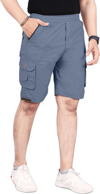Raiment Solid Men Light Blue Casual Shorts