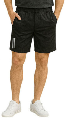 Fabc Solid Men Black Sports Shorts