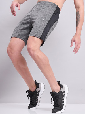 TECHNOSPORT Self Design Men Black, Grey Sports Shorts