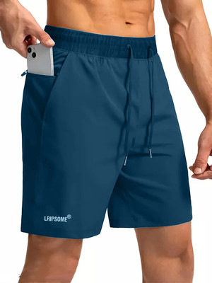 Lripsome Solid Men Blue Regular Shorts