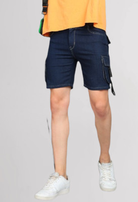 METRONAUT Solid Men Denim Dark Blue Denim Shorts