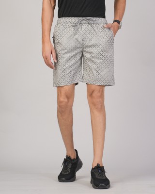 Cargo Sports Printed Men Grey Sports Shorts