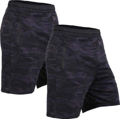 Kyk Military Camouflage Men Dark Blue Regular Shorts