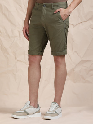 bEEVEE Solid Men Green Casual Shorts