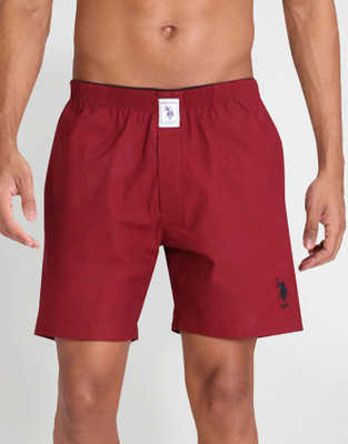 U.S. POLO ASSN. Solid Men Maroon Boxer Shorts