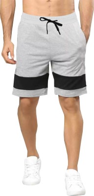 TRIPR Color Block Men Grey, Black Regular Shorts