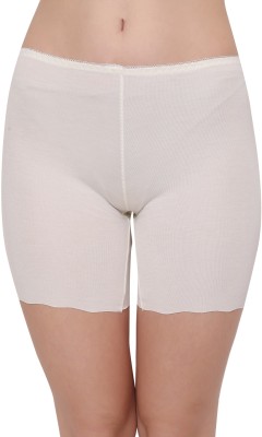 PLUMBURY Solid Women White Cycling Shorts