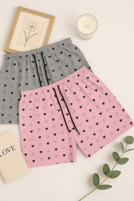 APPUFASHION Printed Women Multicolor Regular Shorts