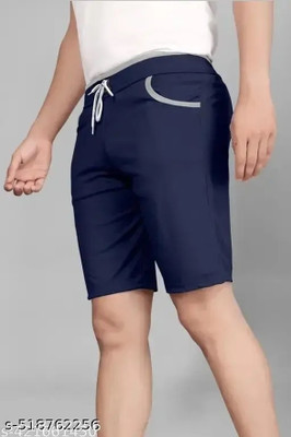 Venner Solid Men Blue Gym Shorts, Night Shorts, Casual Shorts, Regular Shorts, Running Shorts